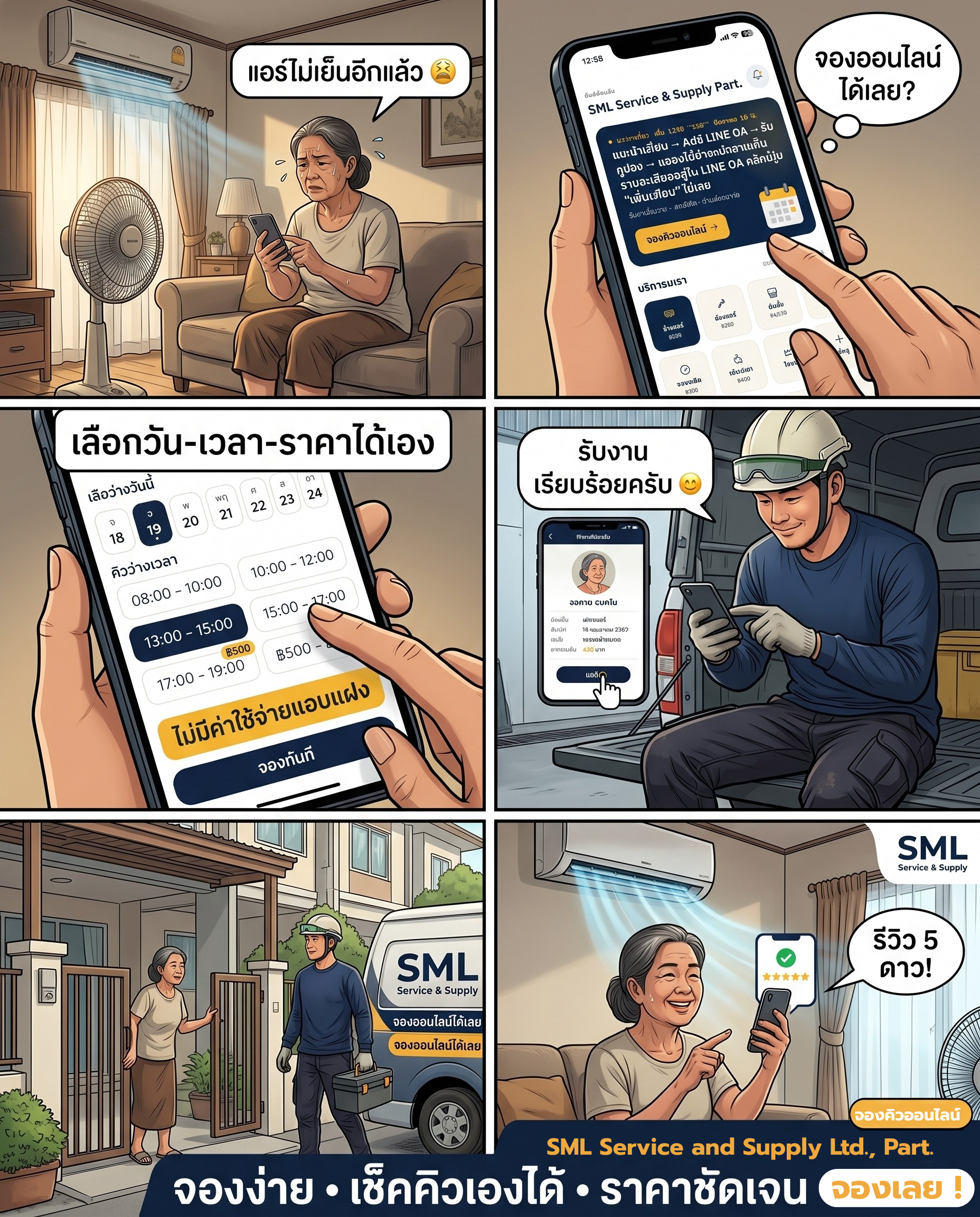 จองคิวช่างแอร์ออนไลน์ SML Service